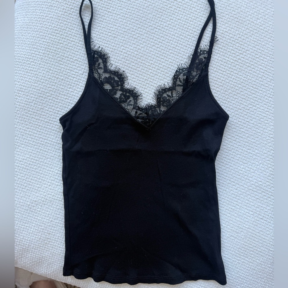 Zara Black Lace-Trim Camisole